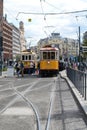 Tram exihibition in the downtown of Budapest, Hungary at the weekend