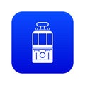 Tram front view icon digital blue