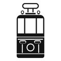 Tram front view icon, simple style