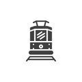 Tram front view vector icon