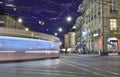 Tram on Grocers alley in Bern