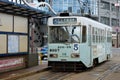 Tram on Hakodate city street at Japan Royalty Free Stock Photo