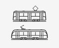 Tram icon. City public transport sign or symbol. Vector illustration