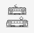 Tram icon. City public transport sign. Vector illustration