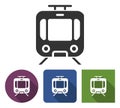 Tram icon in different variants Royalty Free Stock Photo