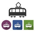 Tram icon in different variants Royalty Free Stock Photo