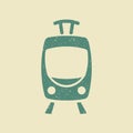 Tram icon flat.