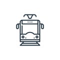 tram icon vector from holland concept. Thin line illustration of tram editable stroke. tram linear sign for use on web and mobile Royalty Free Stock Photo