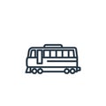 tram icon vector from vehicles concept. Thin line illustration of tram editable stroke. tram linear sign for use on web and mobile Royalty Free Stock Photo