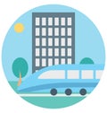 Tram Illustration Color Vector Isolated Icon easy editable and special use for Leisure,Travel and Tour