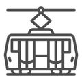 Tram line icon, Public transport concept, city railway transport sign on white background, Tram icon in outline style