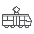 Tram line icon, transportation and railway, city tram sign, vector graphics, a linear pattern on a white background. Royalty Free Stock Photo