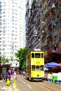 Tram line running through Chun Yeung Street a wet market