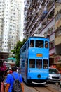 Tram line running through Chun Yeung Street a wet market