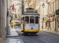 Electric tourist tram on Lisbon street