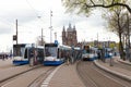 Tram (Local light rail transportation) heading to Amsterdam central station