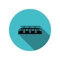 Tram long shadow icon. Simple glyph, flat vector of transport icons for ui and ux, website or mobile application Royalty Free Stock Photo