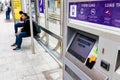 The tram Luas ticket machine at a station in Dublin, Ireland Royalty Free Stock Photo