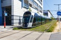 Tram Luxtram train transit transport in Luxembourg Royalty Free Stock Photo