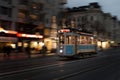 Tram in motion