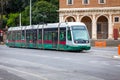 Tram moving in the center of Rome,
