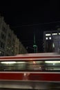 Tramway at night long exposure