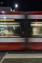 Tramway at night long exposure