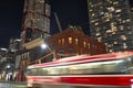 Tramway at night long exposure