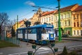 Tram in old historical town Arad