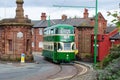 A tram operating on the Heritage Tramway at Birkenhead