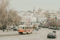 Tram parade in Moscow. Czech tram.