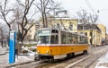 Tram at Patriarch Evtimiy Square in Sofia