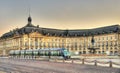 Tram on Place de la Bourse in Bordeaux, France Royalty Free Stock Photo