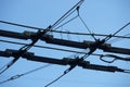 Tram power lines Royalty Free Stock Photo