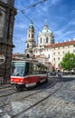 tram in Prague Czechia city center