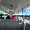 The tram ride from the parking lot to the parks in Walt Disney World in Orlando, Florida