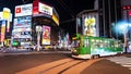 Tram ride at Susukino District, Sapporo