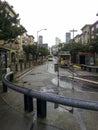 the tram in san francisco rainy day