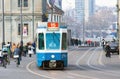 The tram is always on the Schedule, Zurich. Royalty Free Stock Photo