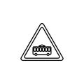 tram sign icon. Element of traffic signs icon for mobile concept and web apps. Thin line tram sign icon can be used for web and