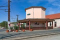 The tram station of Ghioroc commune, Arad County, Romania, Europe. Royalty Free Stock Photo