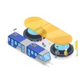 Tram stop isometric 3D icon
