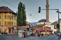 Tram stop at Muslihudin Cekrekcija Mosque, Sarajevo, Bosnia Herzegovina