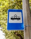 Tram stop sign Royalty Free Stock Photo