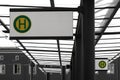 Tram stop sign in Germany Royalty Free Stock Photo