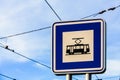 Tram stop sign Royalty Free Stock Photo