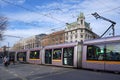 Tram or streetcar known as the Luas Royalty Free Stock Photo