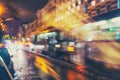 Tram on the streets of Riga in lights Royalty Free Stock Photo