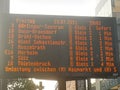 Tram and subway arrival schedule in a medium-sized European city