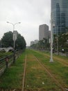 The tram track